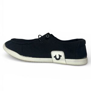 True Religion Zaira Slip On Draw Cord Loafer Sneakers Women’s Size 9 Black